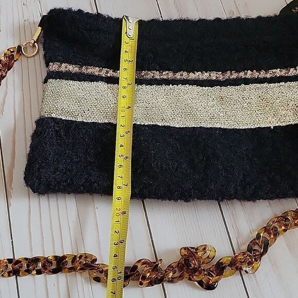 MadeInMoon Large Pouch Bag Cendrillon Teddy Fabric Made in France Chain Strap. - Picture 10 of 11